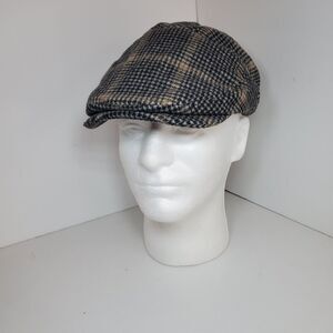 Bailey of Hollywood Poet Flatcap Newsboy Plaid Tweed Hat Sz Small Wool Blend